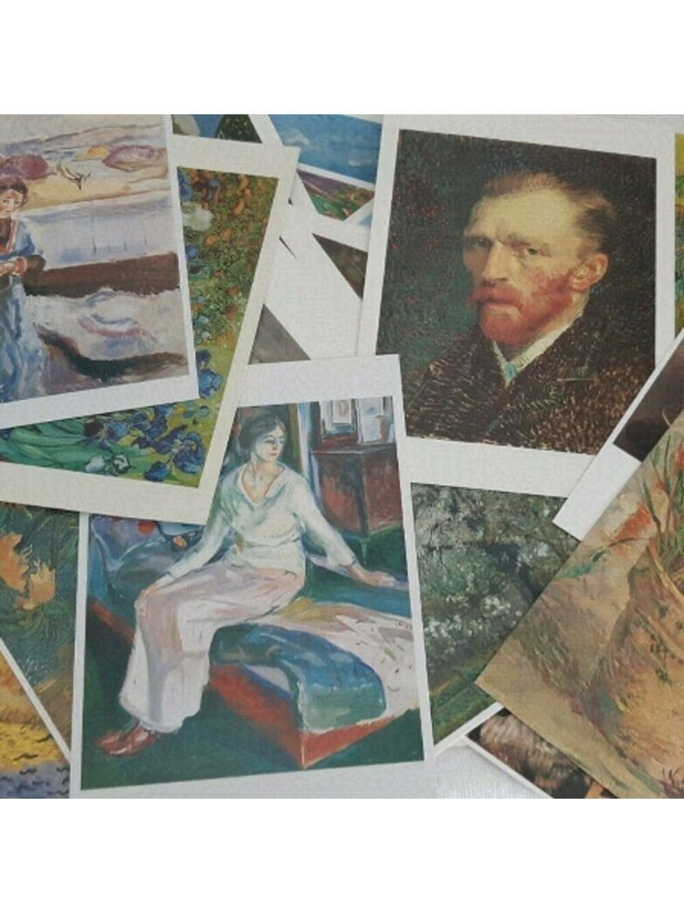 VTG POSTCARDS VAN GOGH MUNCH CEZANNE national gallery art institute MONET 52 lot